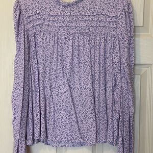 A NEW DAY Purple Patterned Blouse - Size L - Purple/Lilac